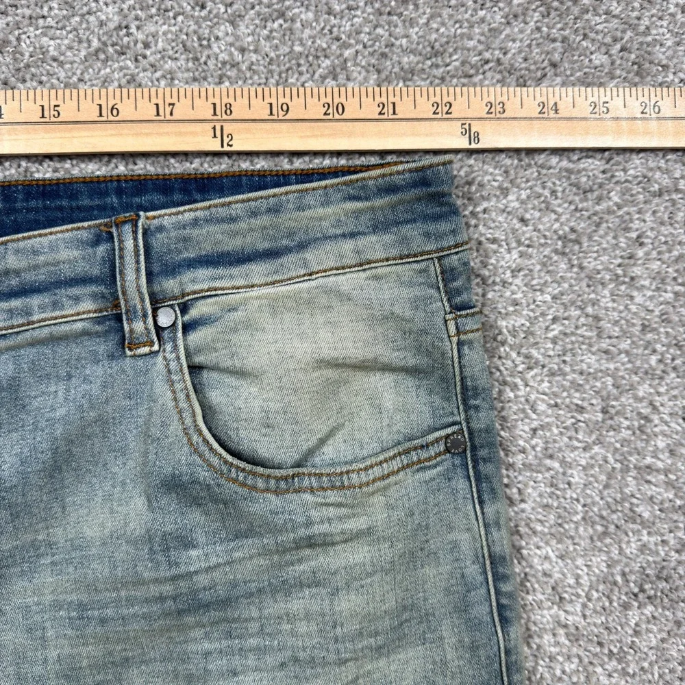 SERENEDE Jeans Men's 44x34 Light Wash Stretch Skinny Denim